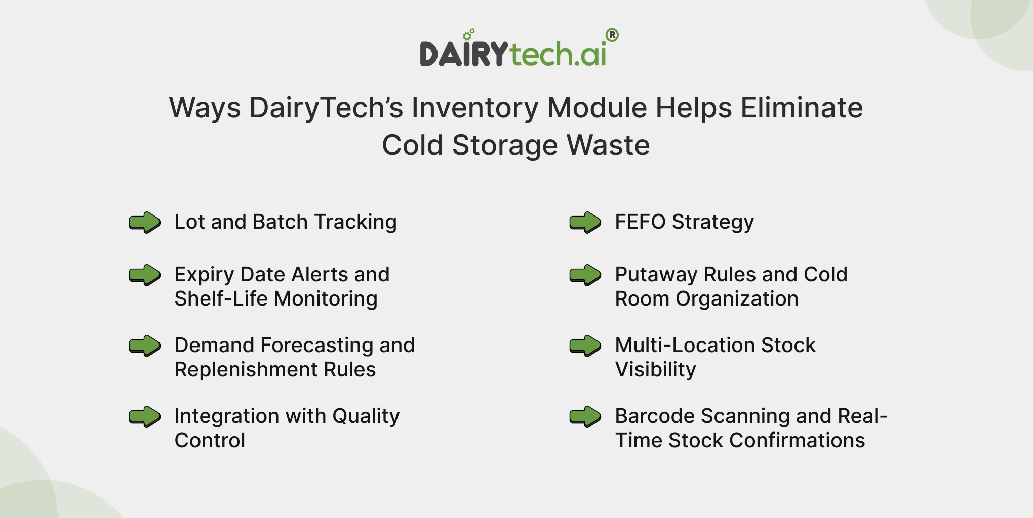 ravi garg, dairytech, ways, inventory module, cold storage waste, lot tracking, batch tracking, fefo strategy, expiry date alerts, shelf-life monitoring, putaway rules, cold room organization, demand forecasting, replenishment rules, multi-location stock visibility, quality control, barcode scanning, real-time stock confirmations